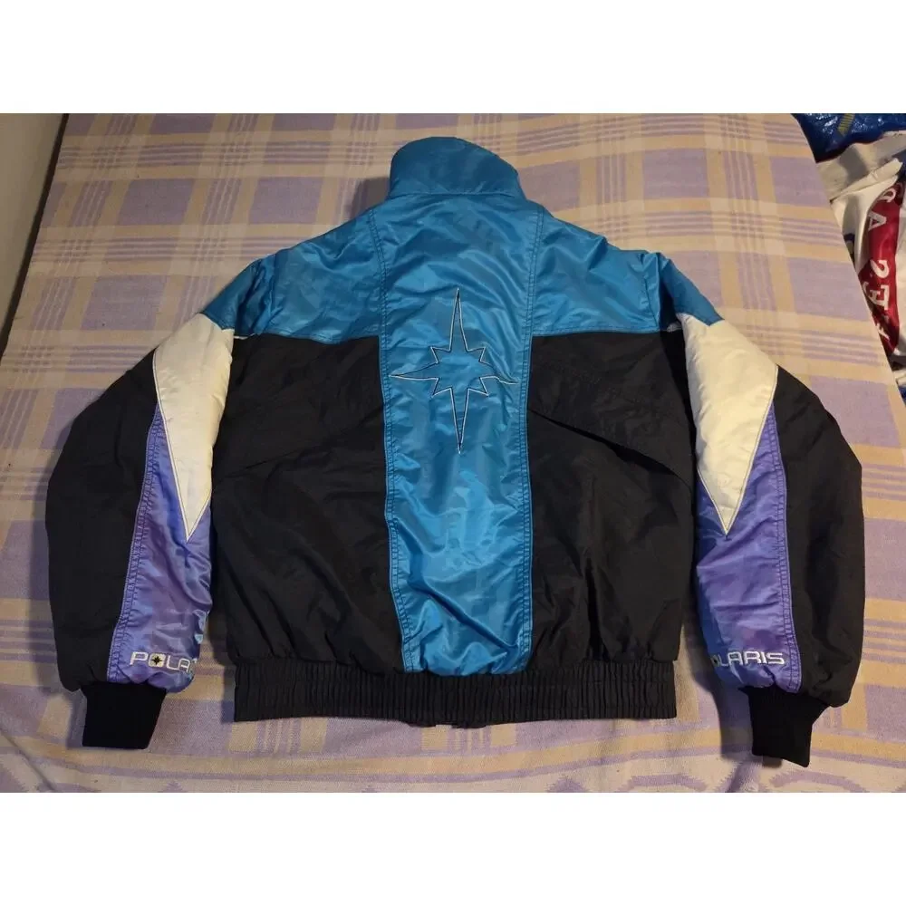 Vtg Polaris Jacket Mens Large Multicolor Ski Snowmobile Anorak Made USA 80s 90s
